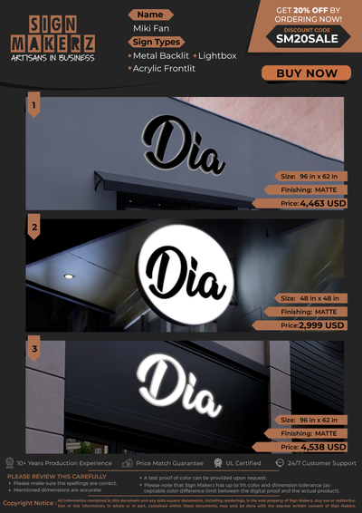 Business Signs for Miki Fan