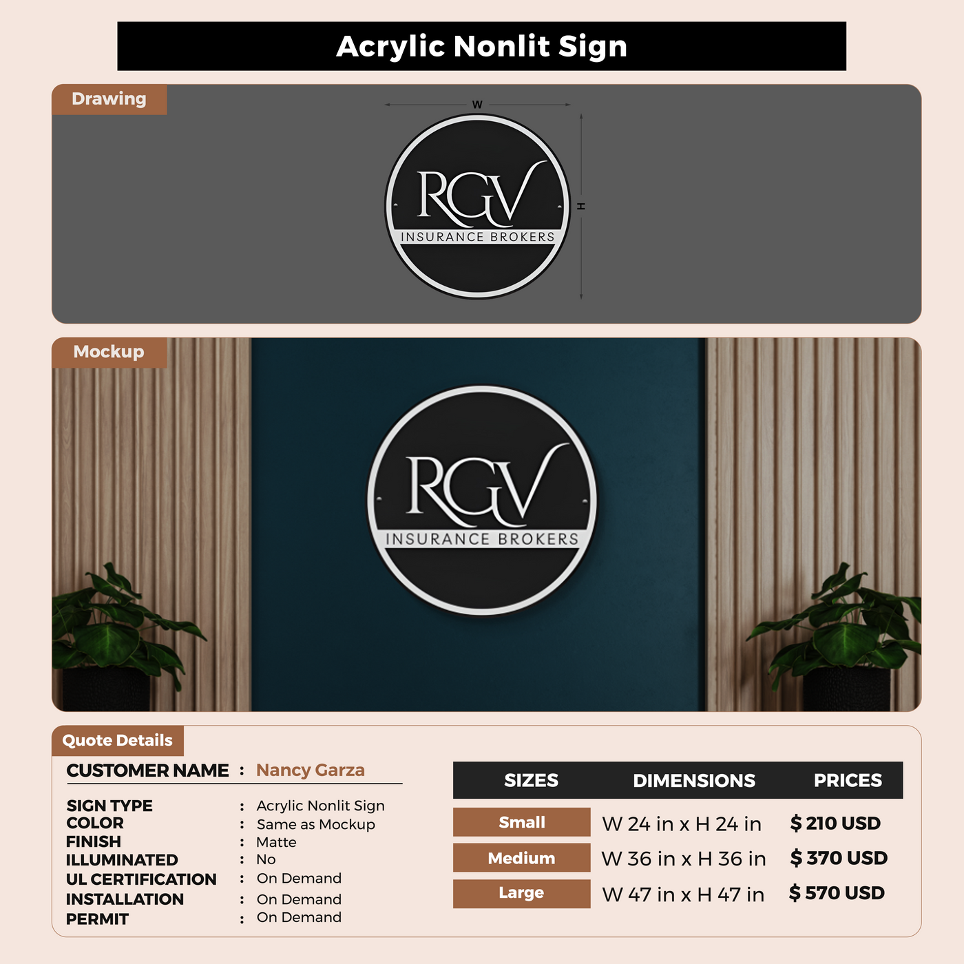 Custom Signs For Nancy Garza