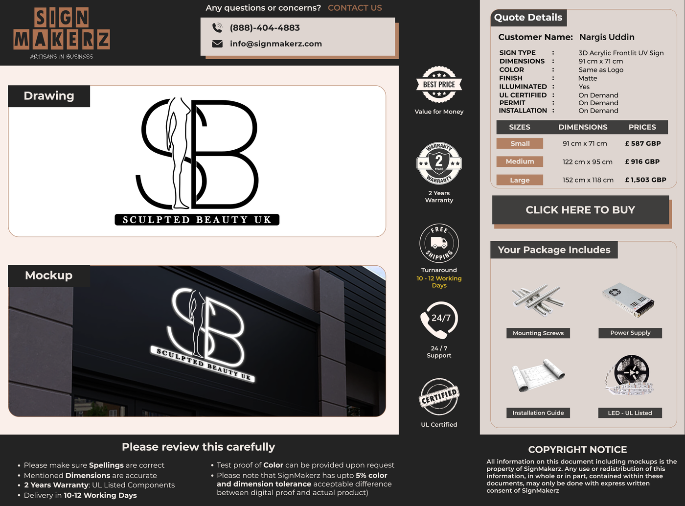 Custom Signs for Nargis Uddin