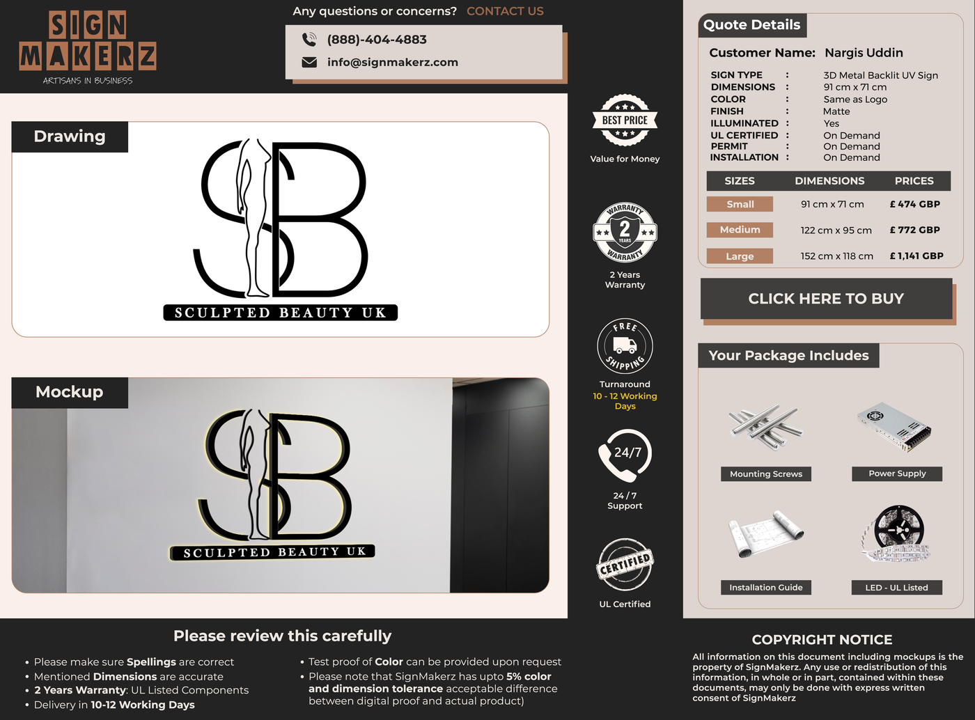 Custom Signs for Nargis Uddin