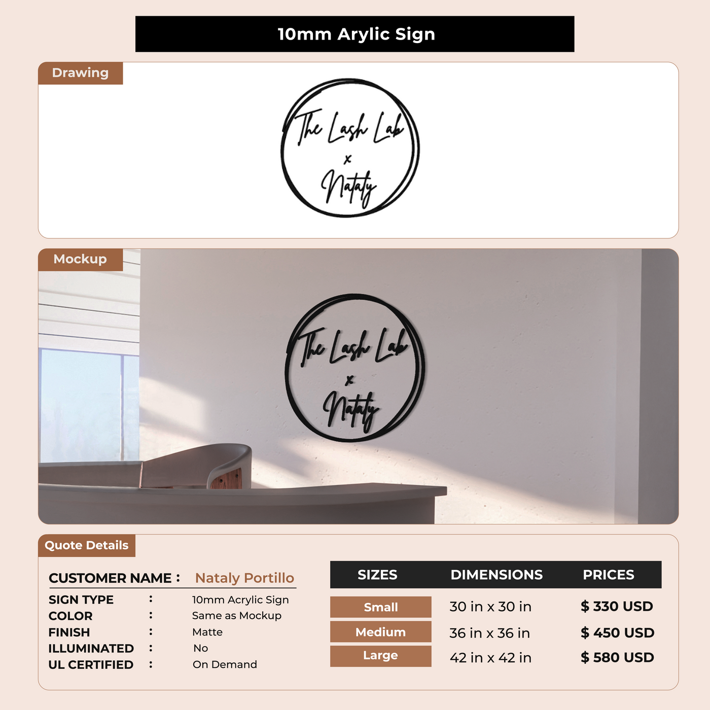 Custom Signs for Nataly Portillo