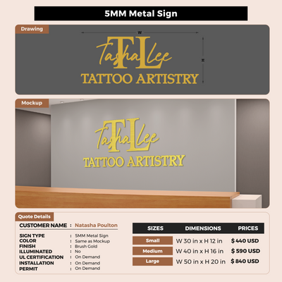 5MM Metal Sign for Natasha Poulton