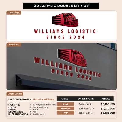 Business signage for Natasha Williams