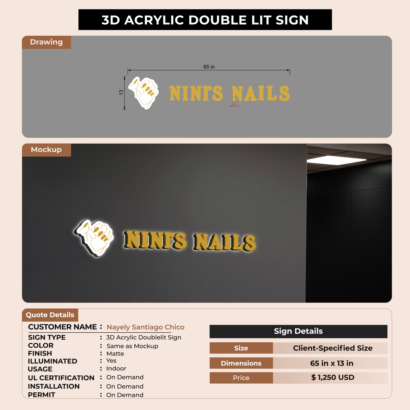 Custom Signs for Nayely Santiago Chico