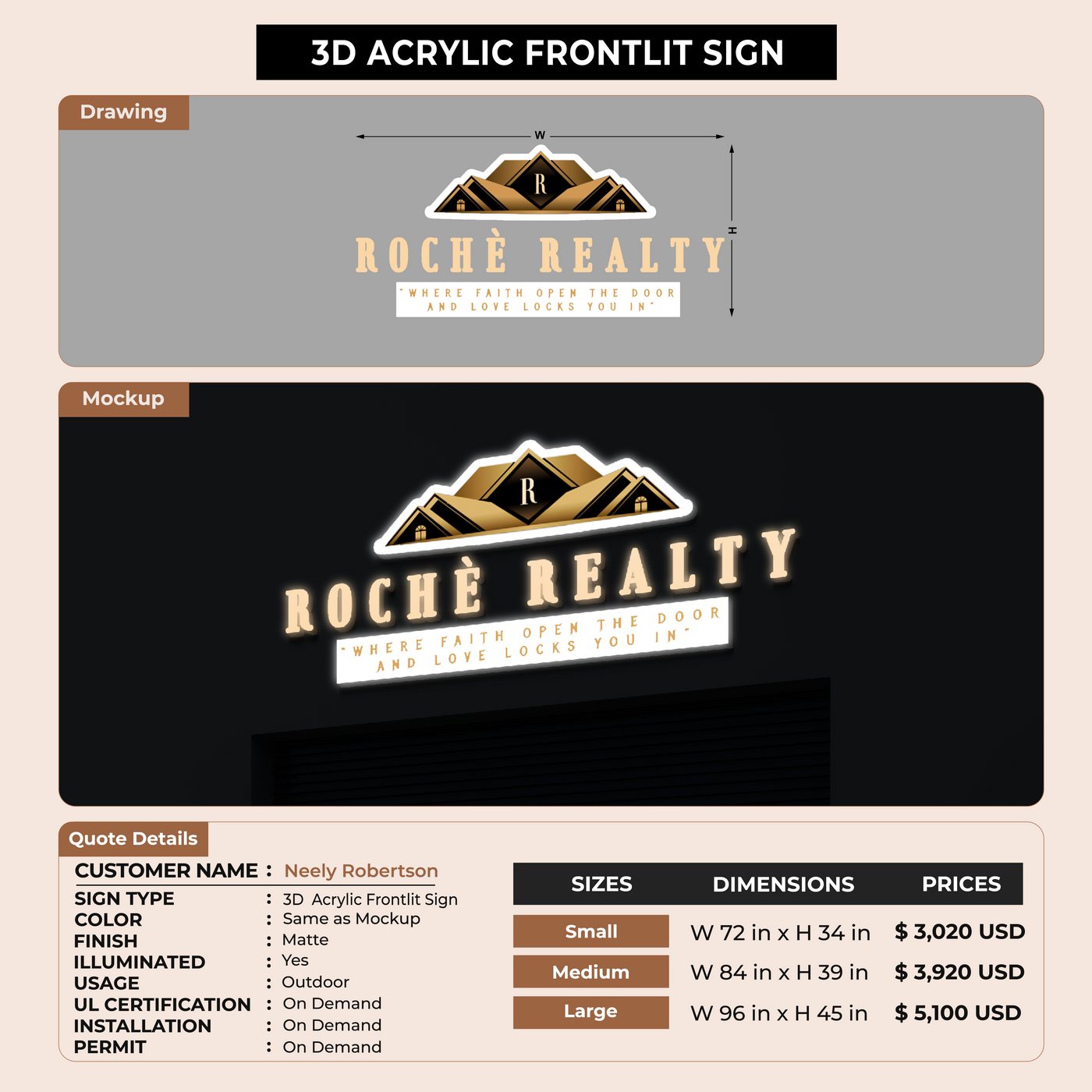 Custom Signs for Neely Robertson