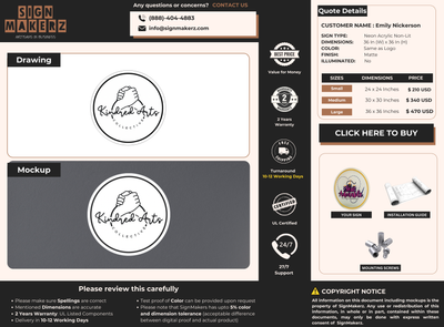 Business Signs for Emily Nickerson