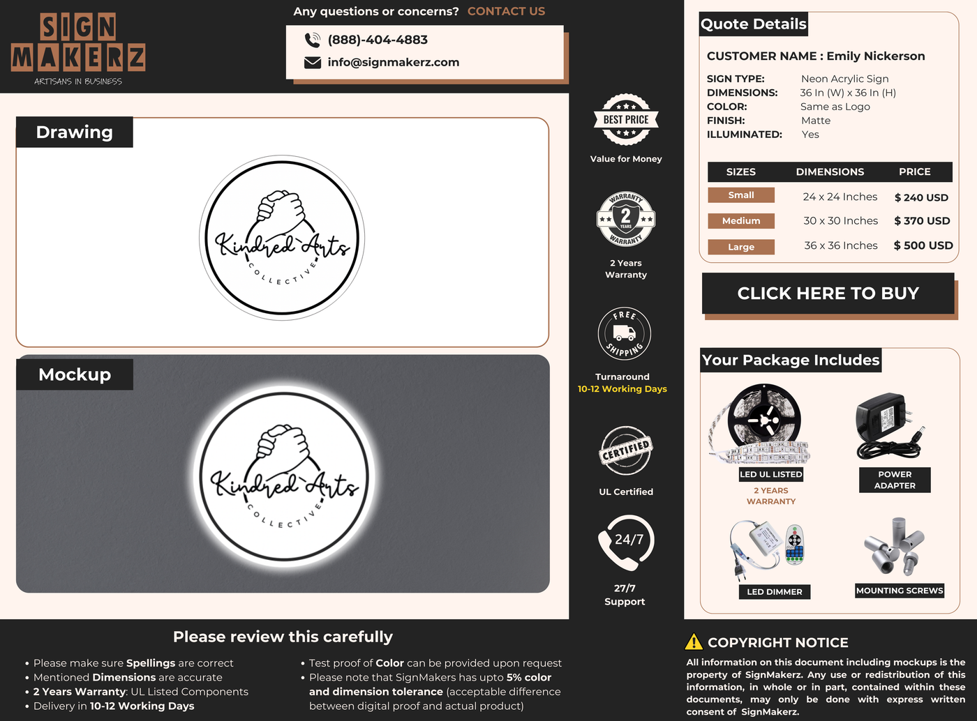Business Signs for Emily Nickerson