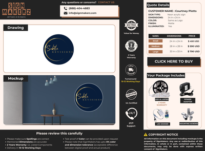 Business signage for Courtney Plotts