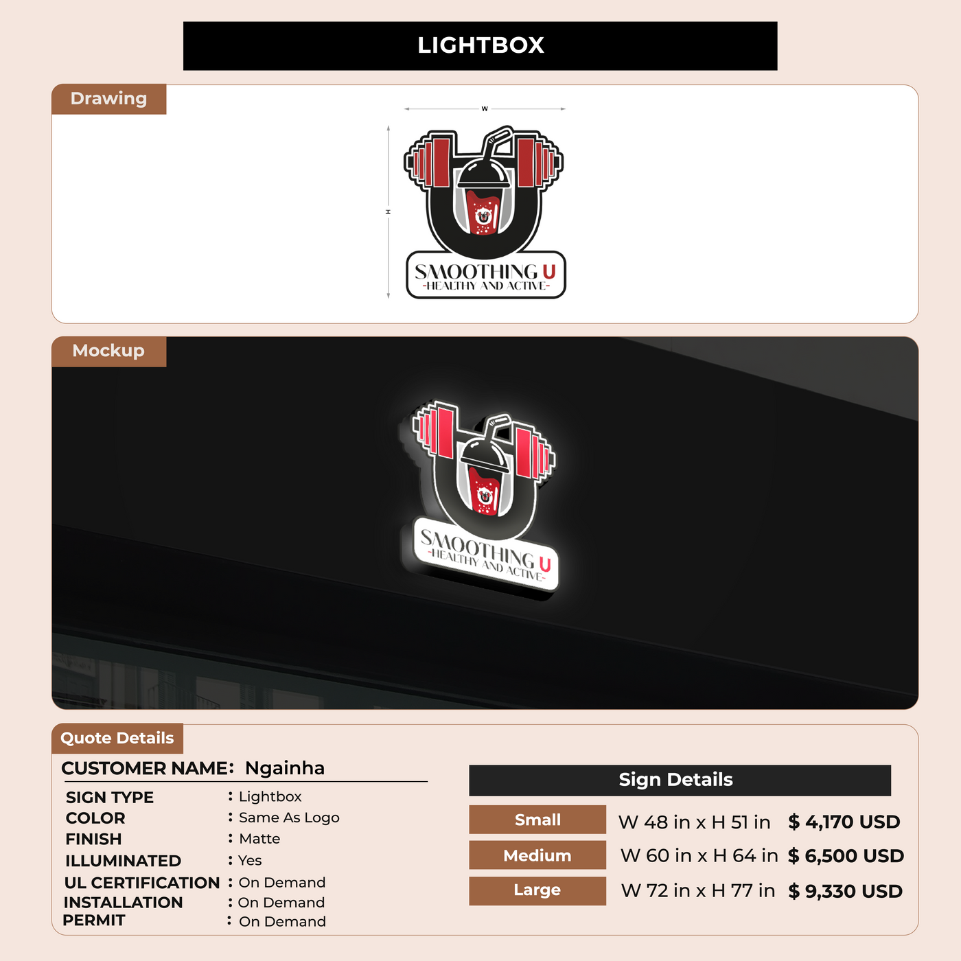Custom Signs for Ngainha