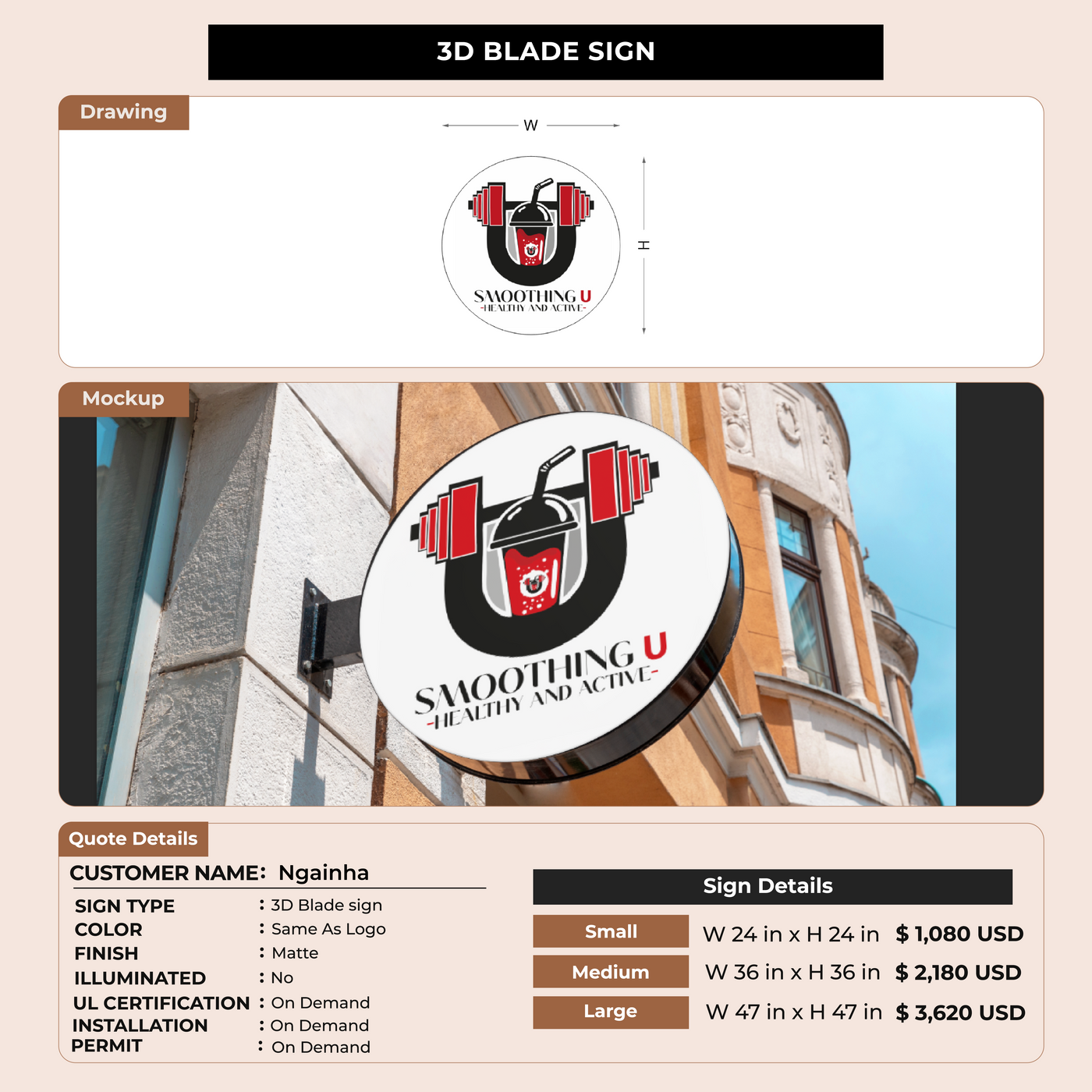 Custom Signs for Ngainha