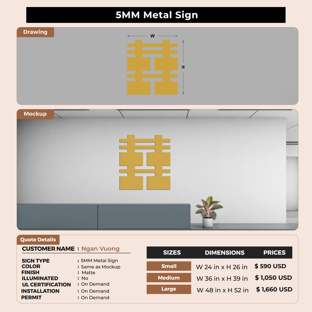 Custom Signs For Ngan Vuong