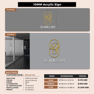 Custom Signs For Nhung Tran