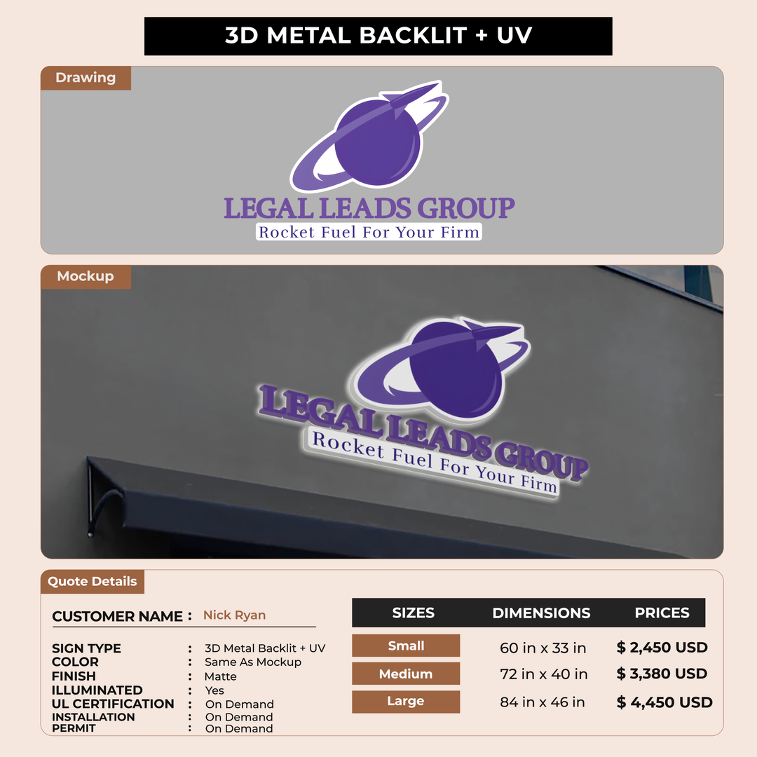 Business signage for Nick Ryan