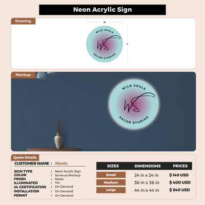 Business signage for Nicole