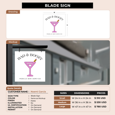 2D Blade Sign for Noemi Garcia