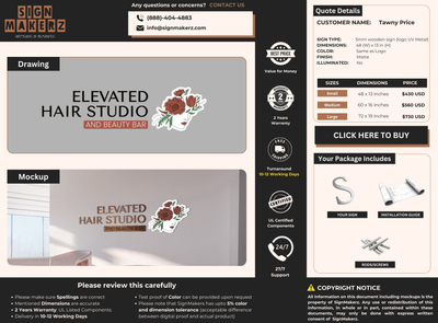Business signage for Tawny Price