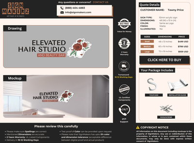Business signage for Tawny Price