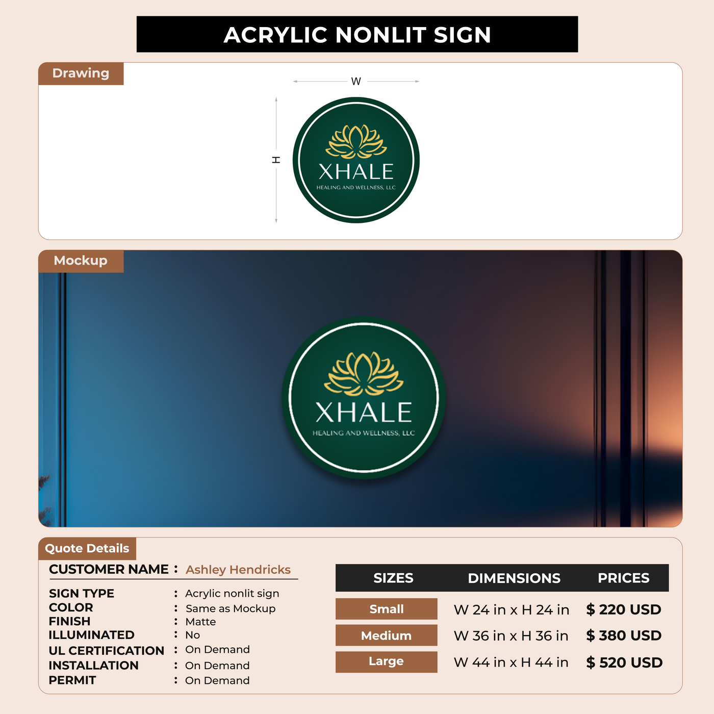 Custom Signs For Ashley Hendricks