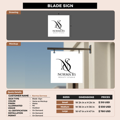Blade Sign For Norma Sorrosa