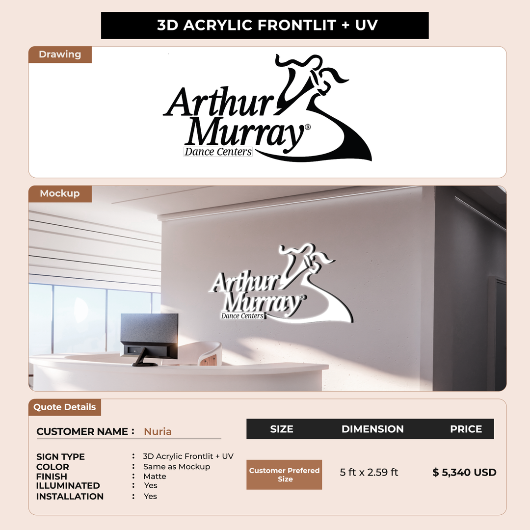 Business signage for Nuria