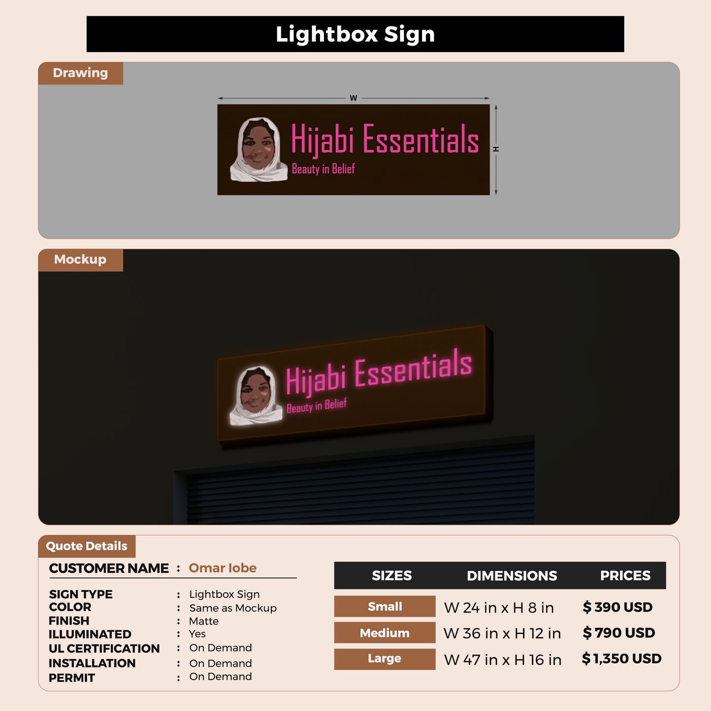 Custom Sign For Omar Iobe
