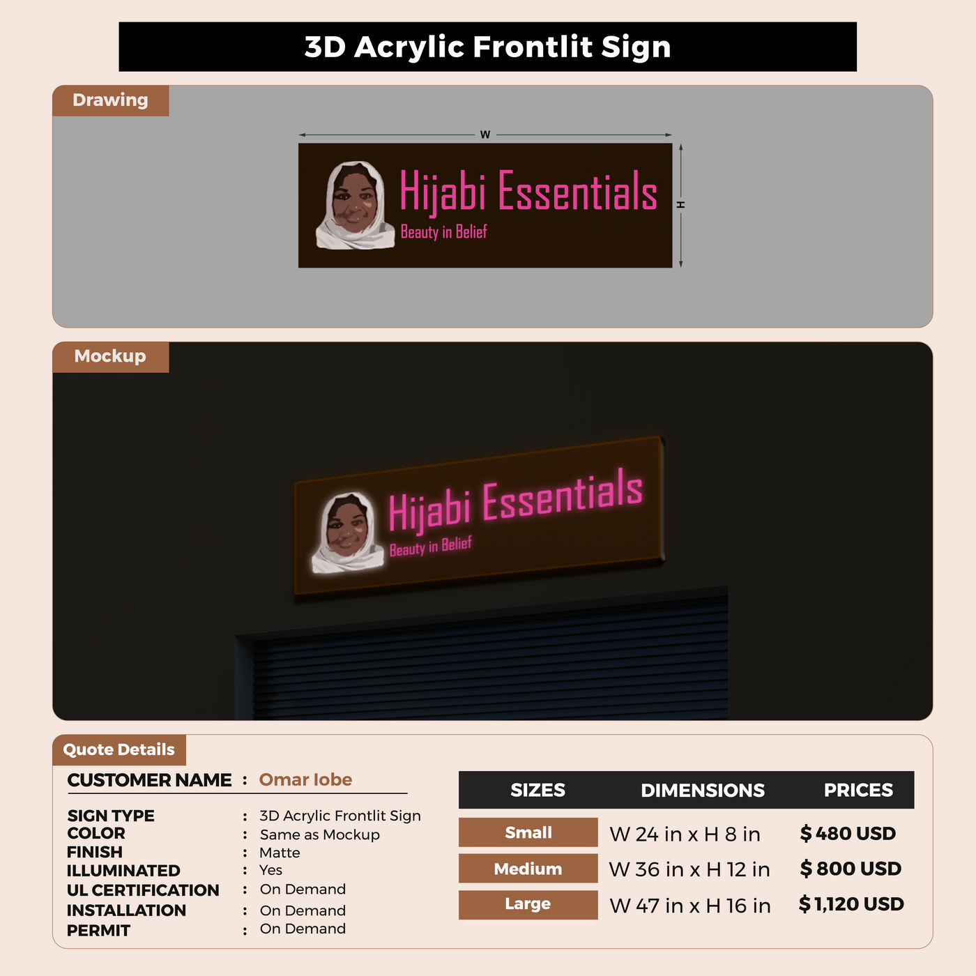 Custom Sign For Omar Iobe