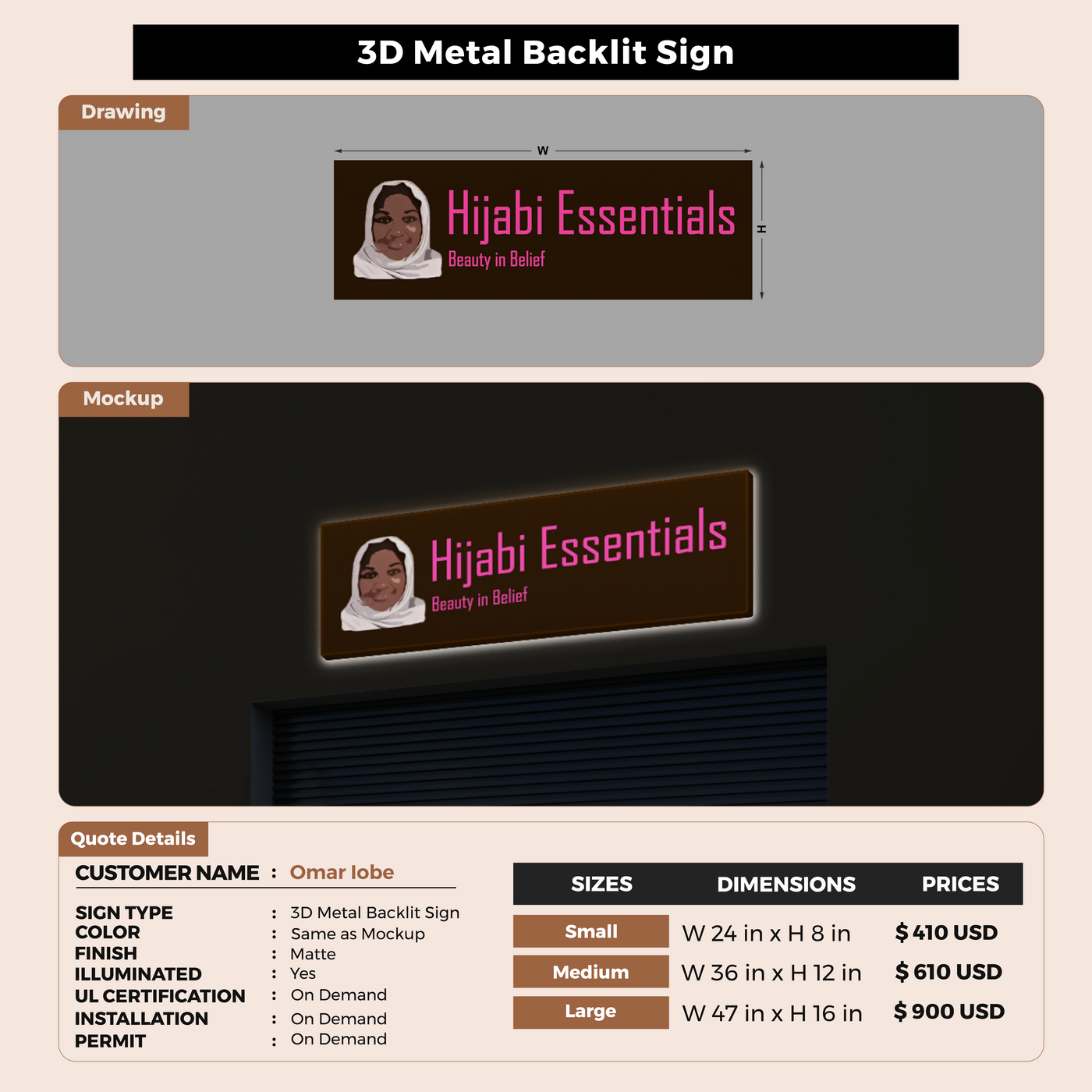 Custom Signs For Omar Iobe