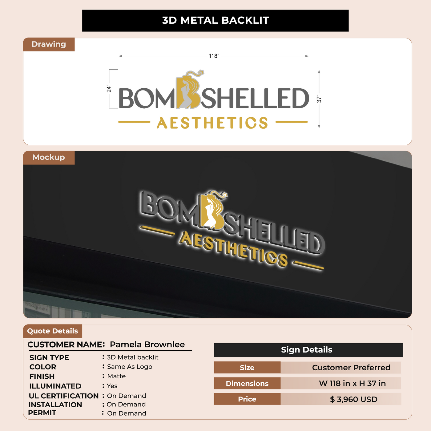 Custom Signs for Pamela Brownlee