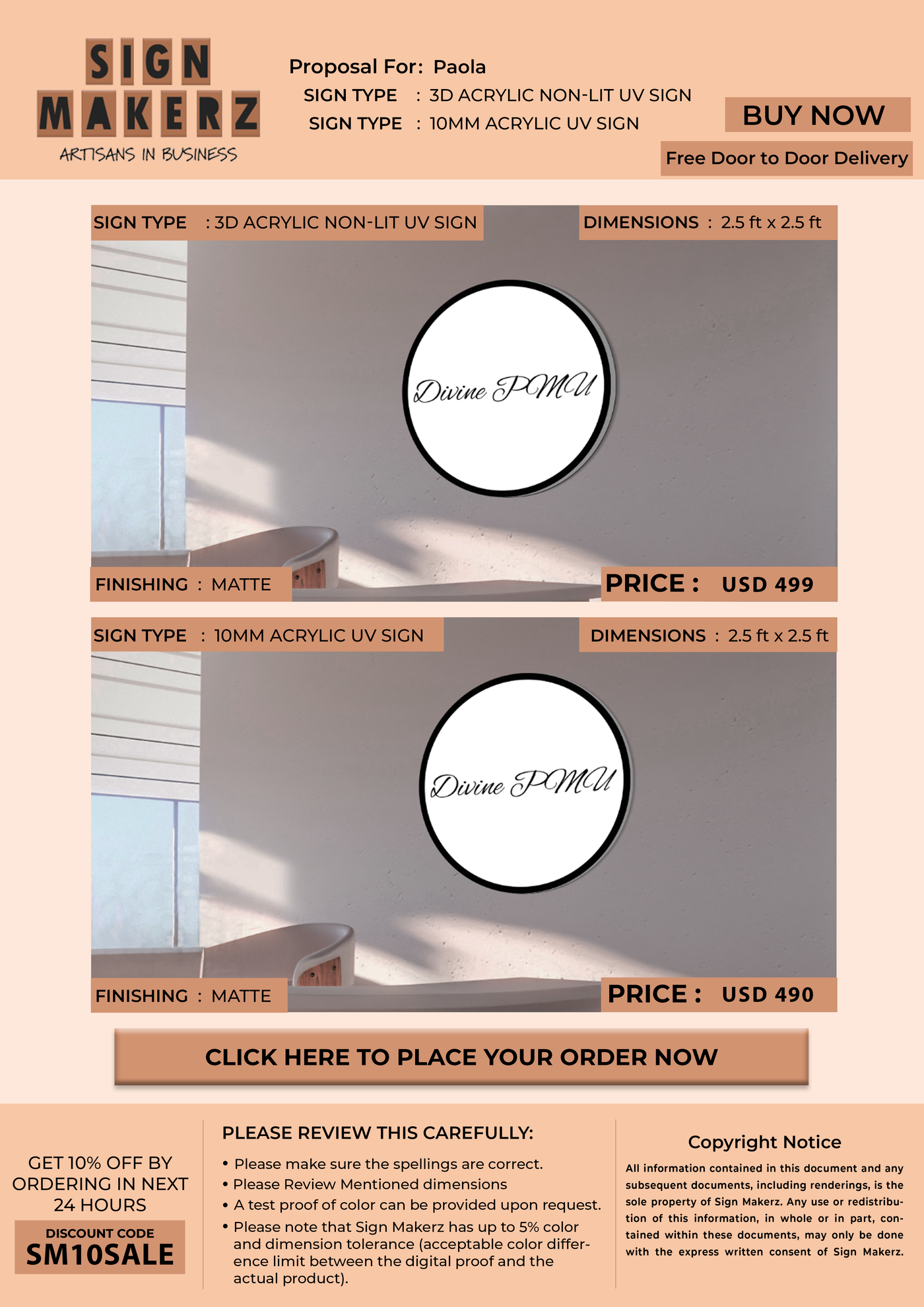 Business signage for Paola