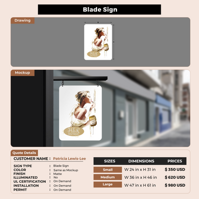 Blade Sign For Patricia Lewis-Lee