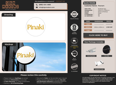 Business signage for Poonam