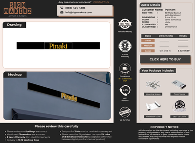 Business signage for Poonam