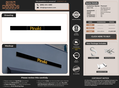 Business signage for Poonam