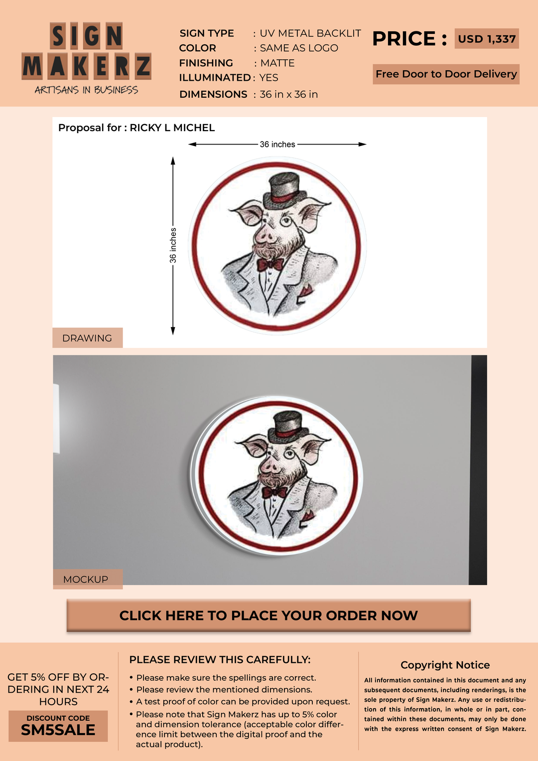 Business Signage for RICKY L MICHEL