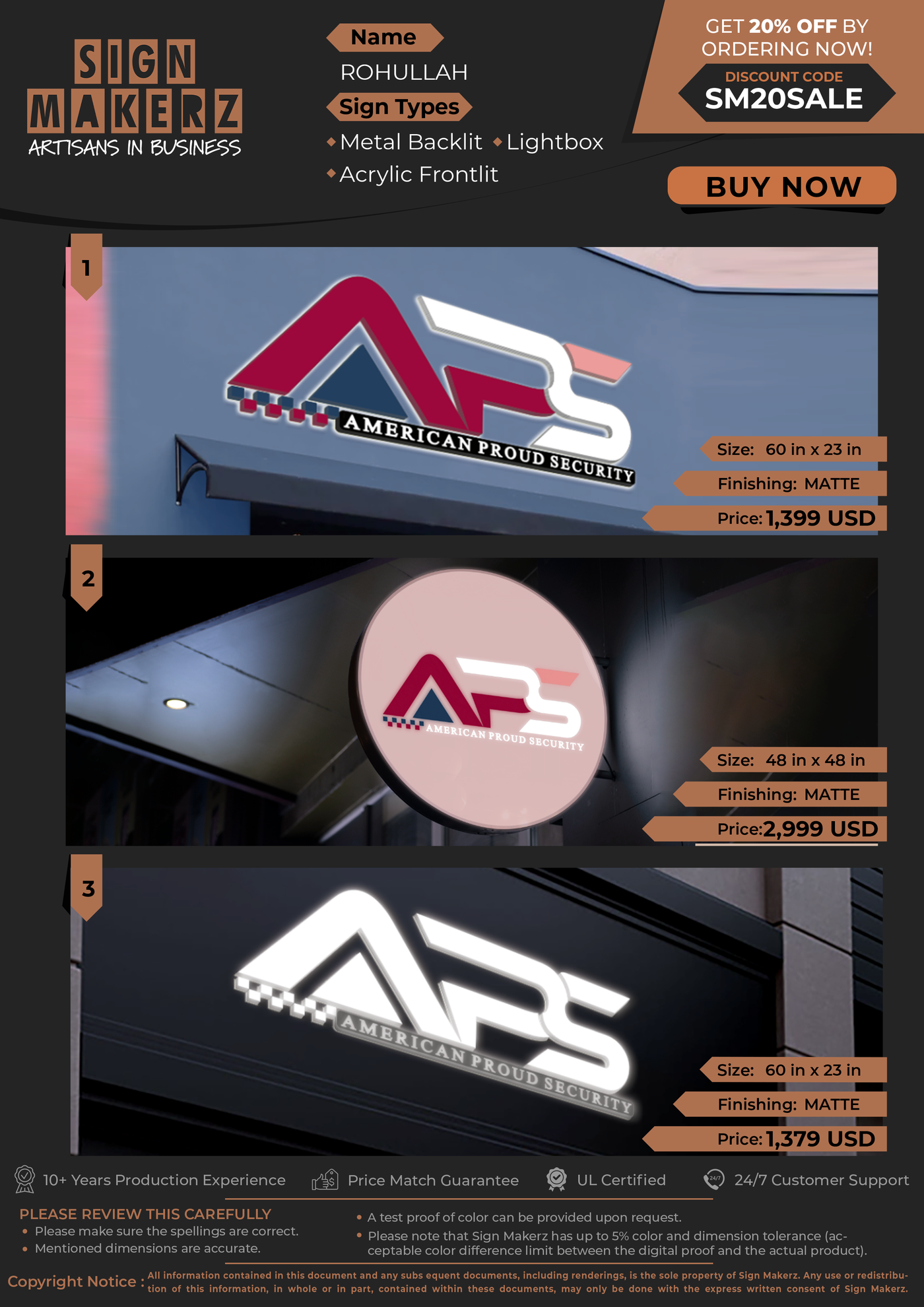 Business Signs for ROHULLAH HOTAK