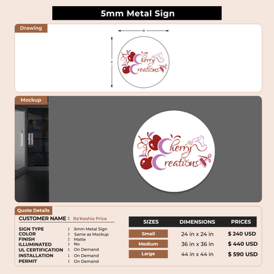 Business signage for Ra'Keshia Price