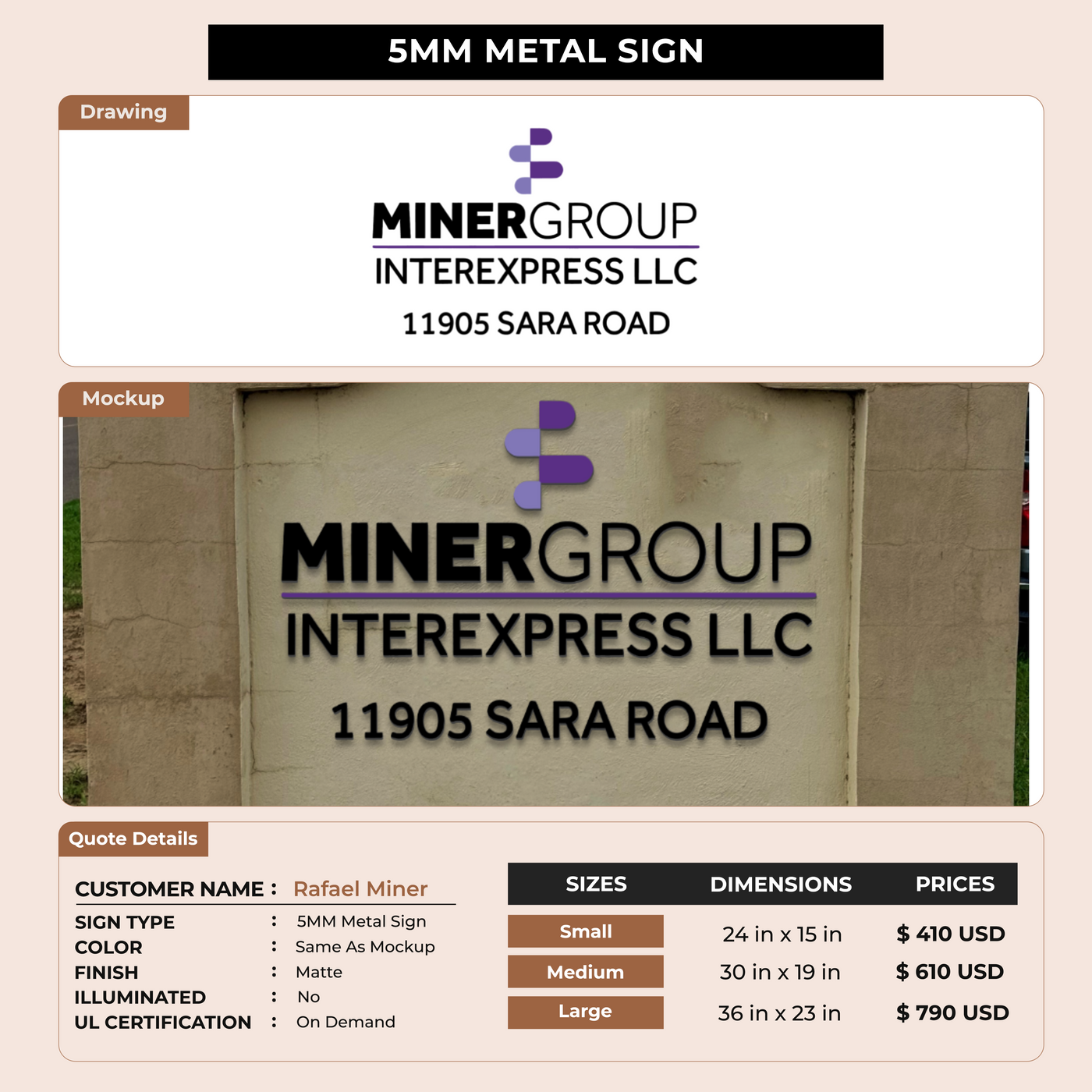 5MM Metal Sign for Rafael Miner
