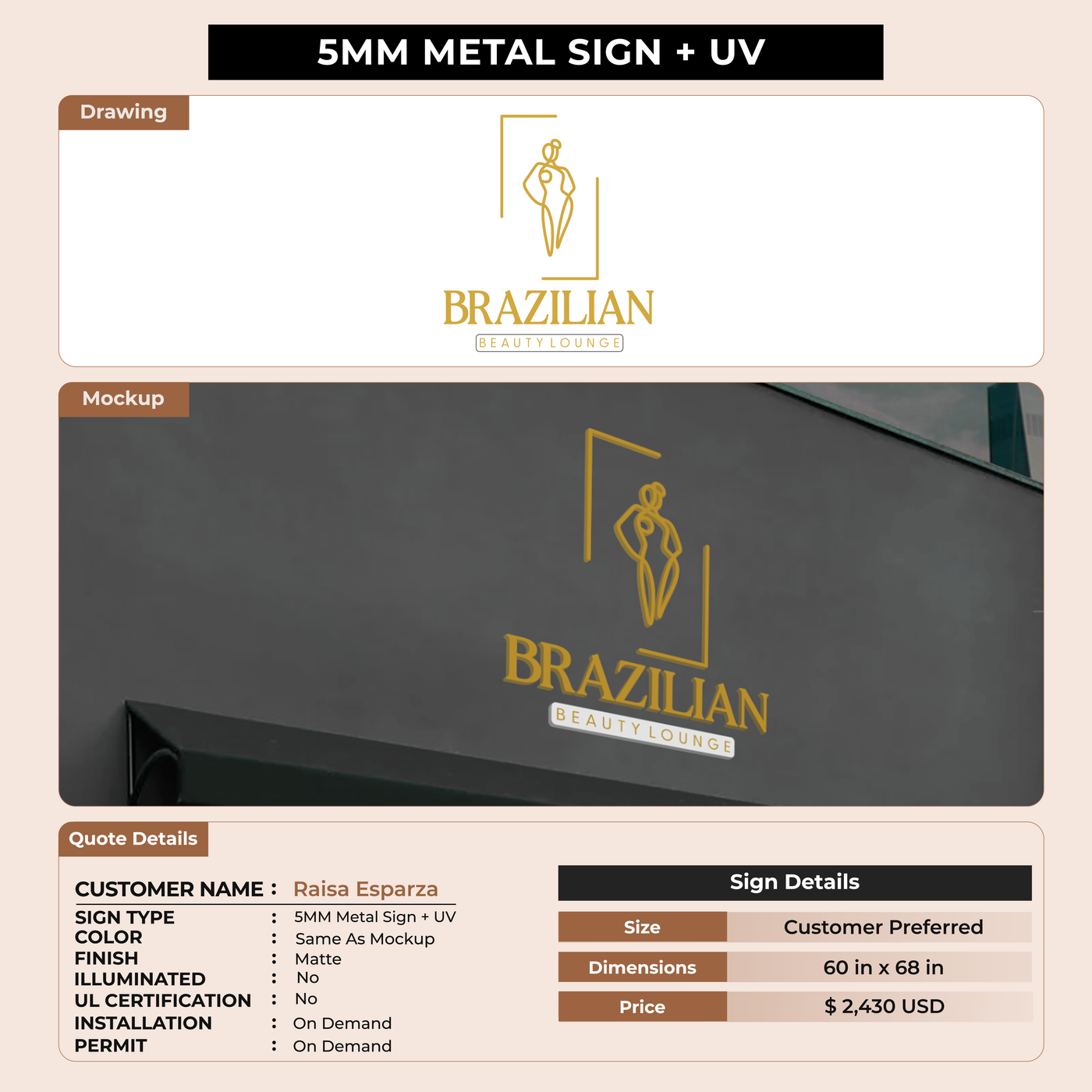 Custom Signs for Raisa Esparza