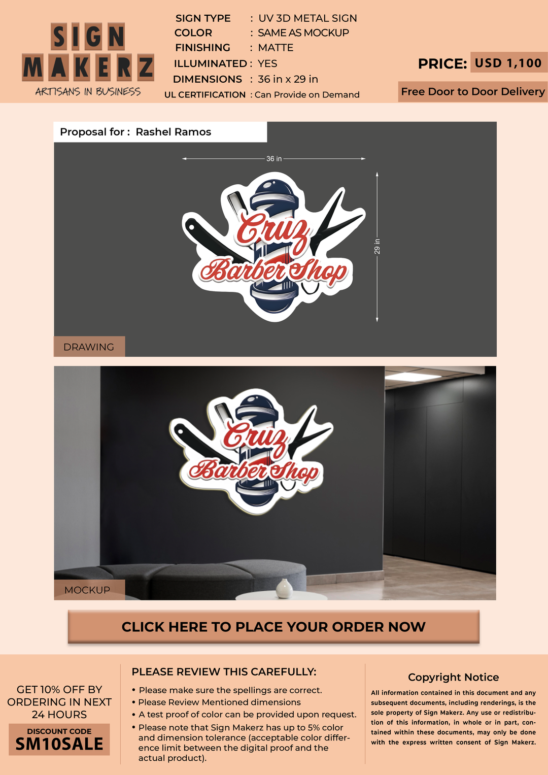 3d metal backlit for Rashel Ramos
