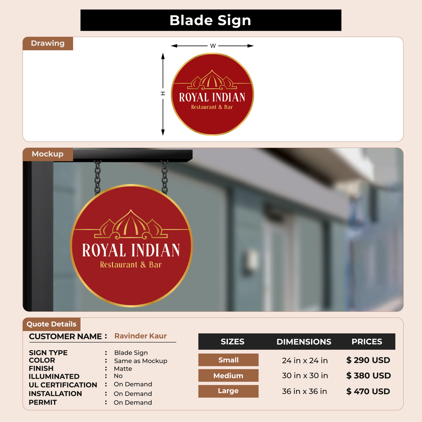 2d blade sign for Ravinder Kaur