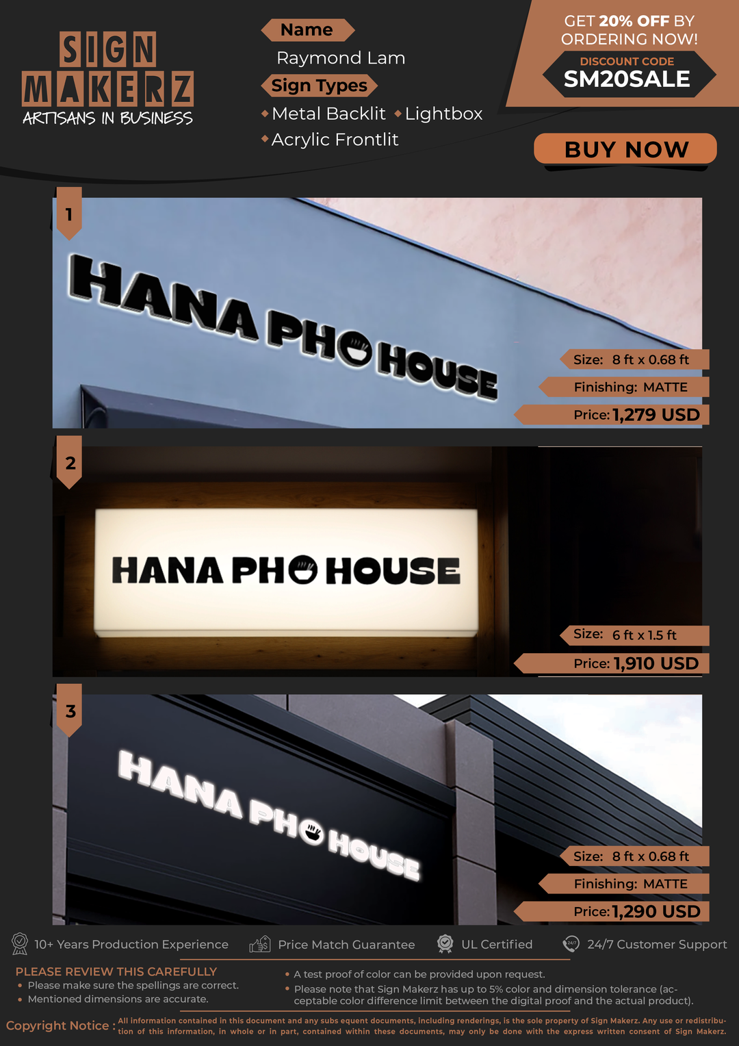 Business Signs For Raymond Lam