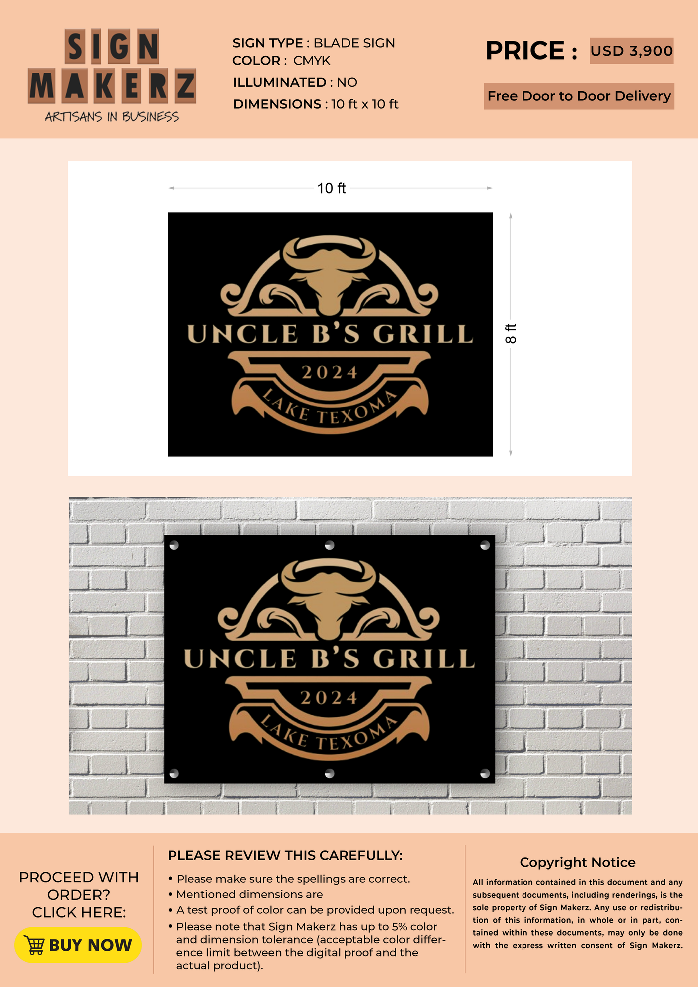6 x Custom Signs for Rayna Burrow