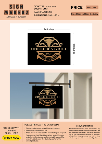 6 x Custom Signs for Rayna Burrow