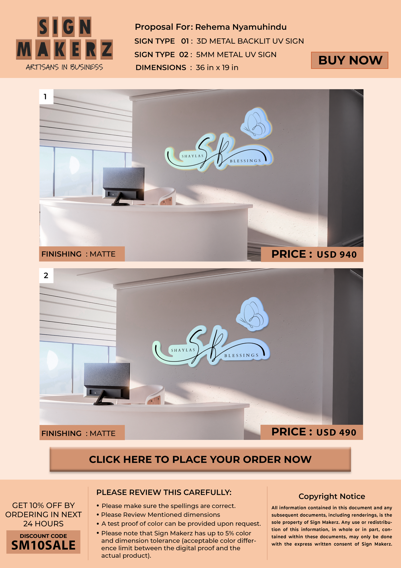 Business signage for Rehema Nyamuhindu