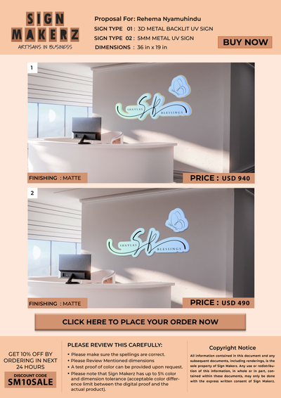 Business signage for Rehema Nyamuhindu