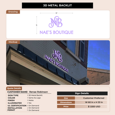 Business Signage for Renae Robinson