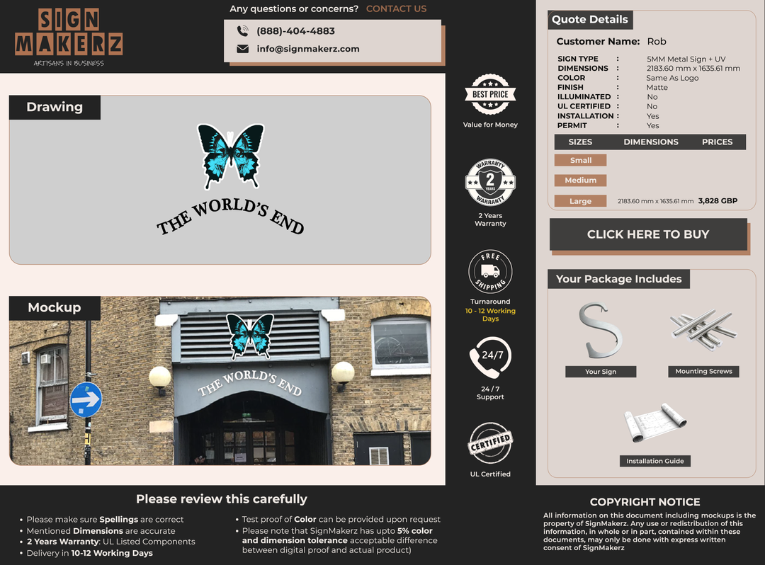 5mm metal sign for Rob