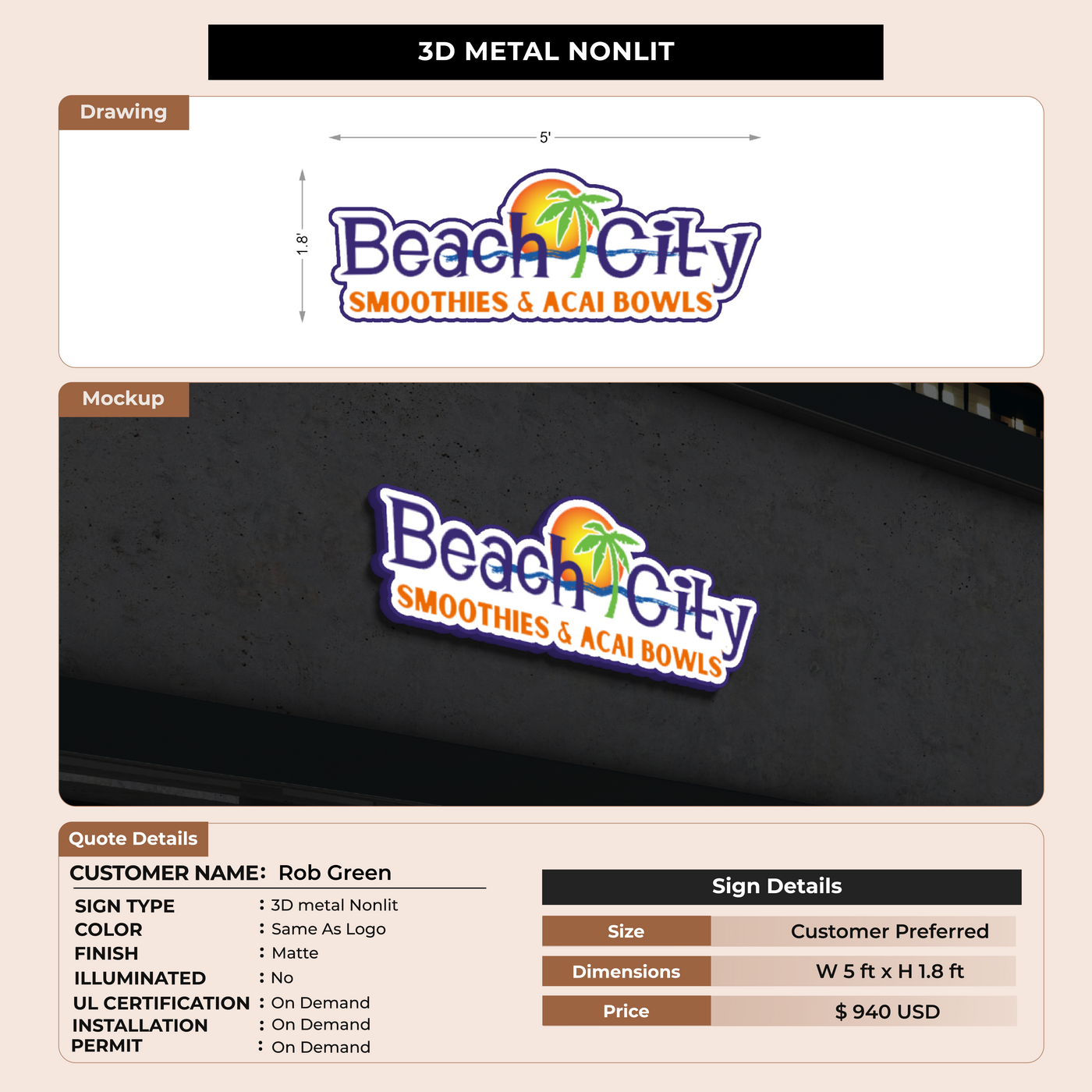 CUSTOM MOCKUP SIGN FOR Rob Green