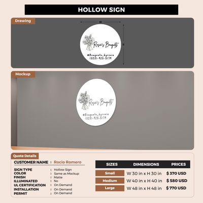 Hollow Sign For Rocio Romero