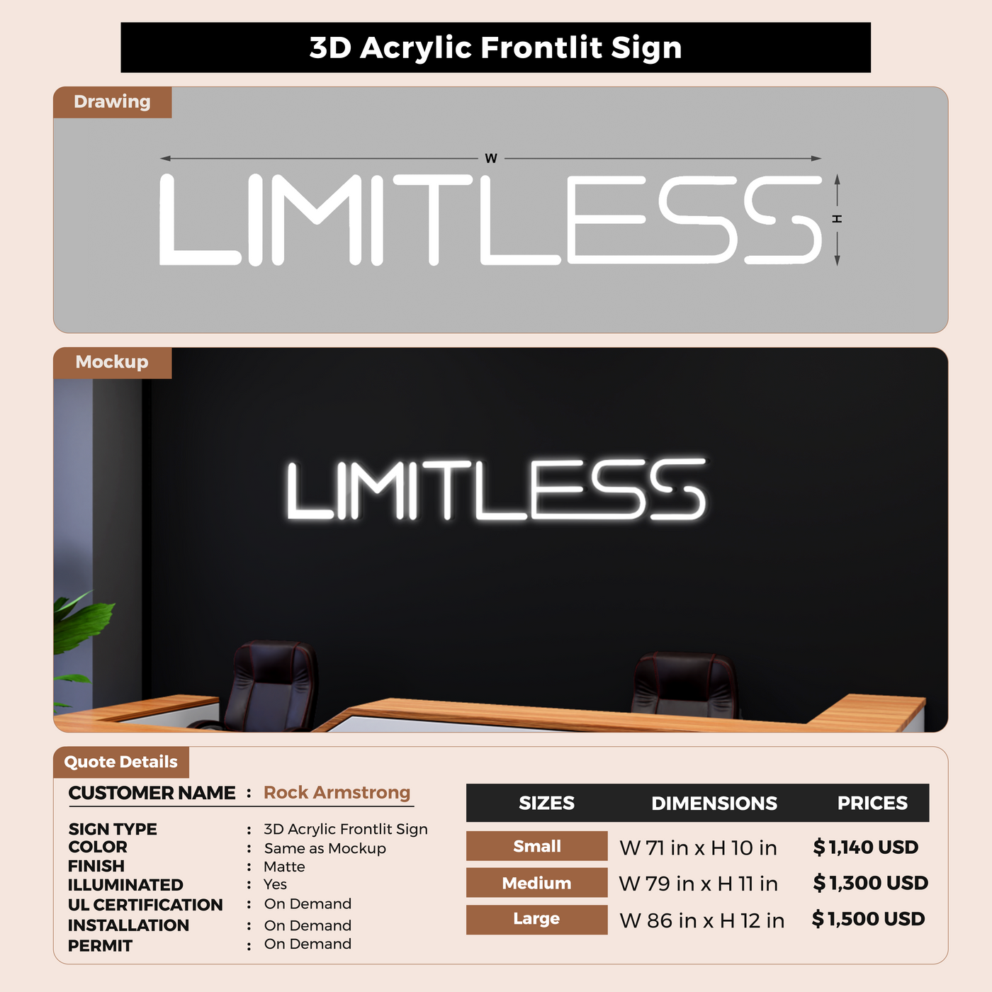 Custom Signs For Rock Armstrong